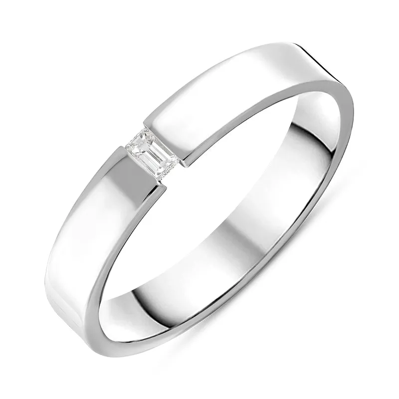 18ct White Gold 0.12ct Diamond 4mm Wedding Band