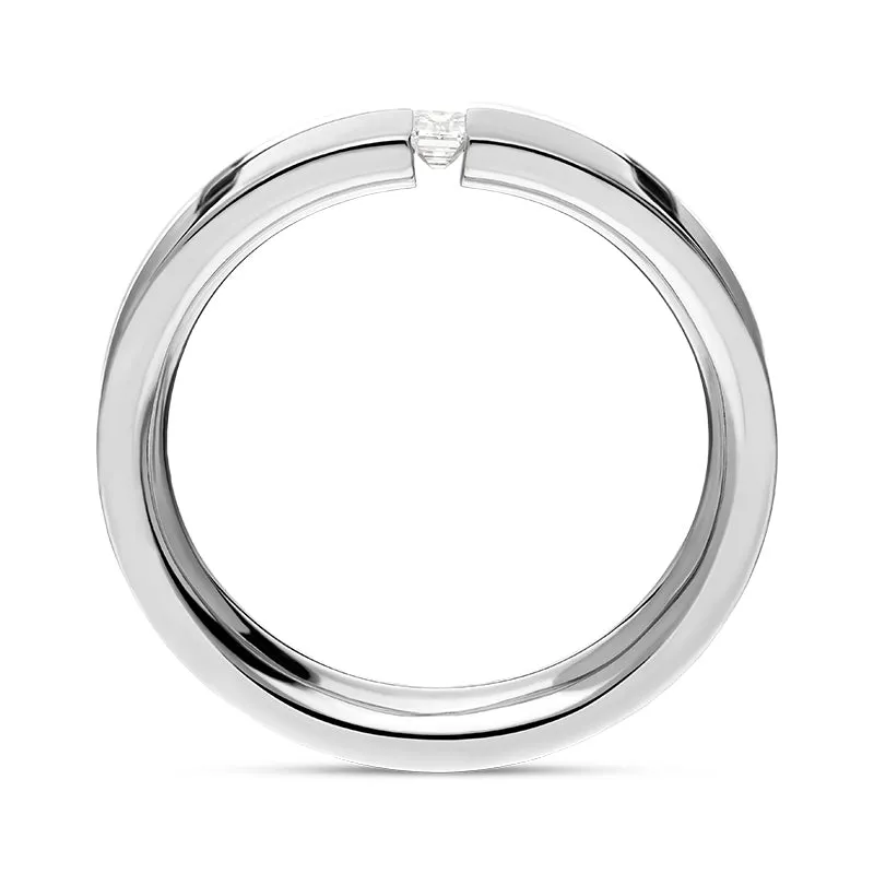 18ct White Gold 0.12ct Diamond 4mm Wedding Band