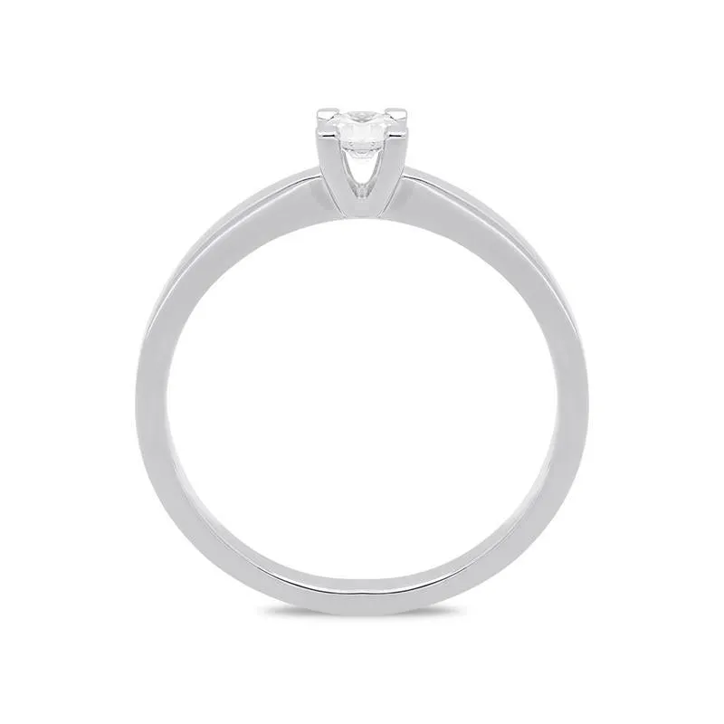 18ct White Gold 0.16ct Brilliant Cut Diamond Solitaire Ring