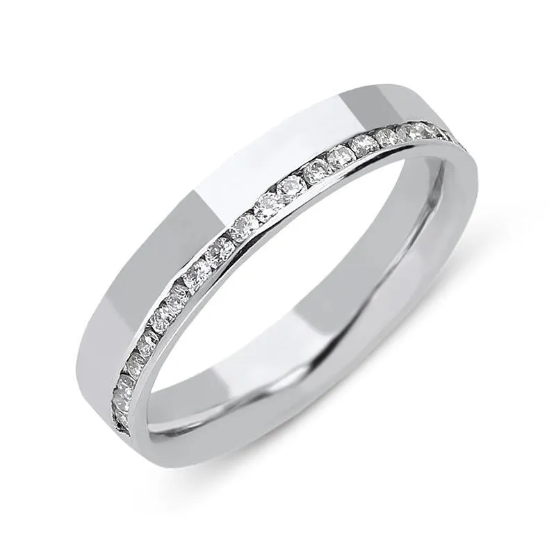 18ct White Gold 0.22ct Diamond 4mm Wedding Ring