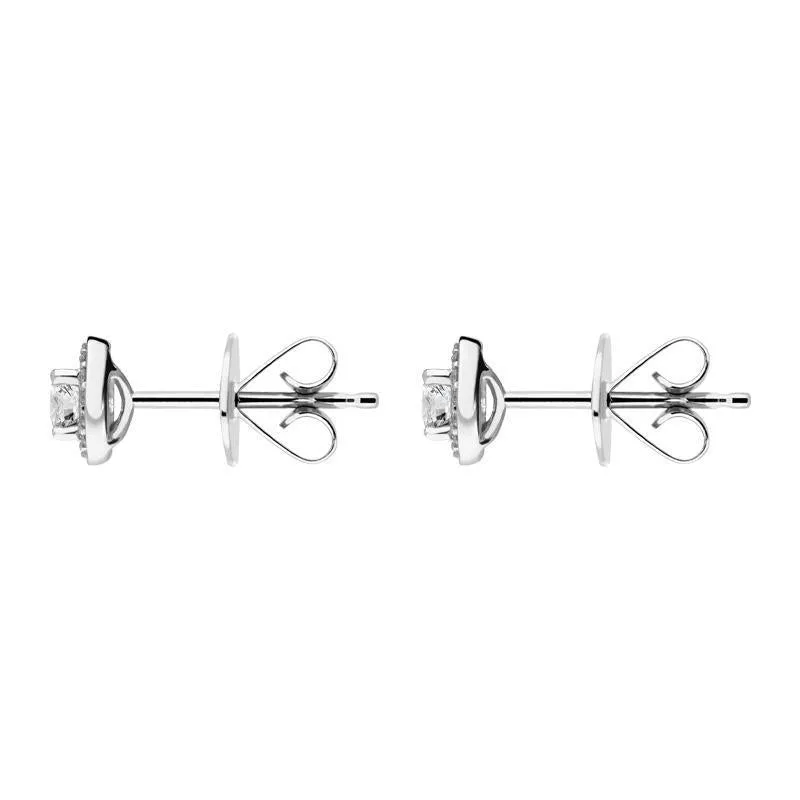 18ct White Gold 0.69ct Diamond Halo Stud Earrings