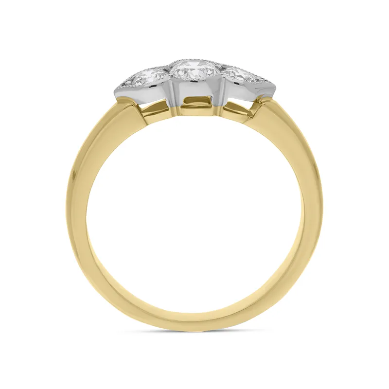 18ct Yellow Gold 0.50ct Diamond Three Stone Ring D