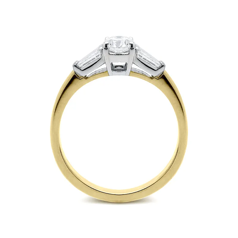 18ct Yellow Gold 0.59ct Diamond Trilogy Ring
