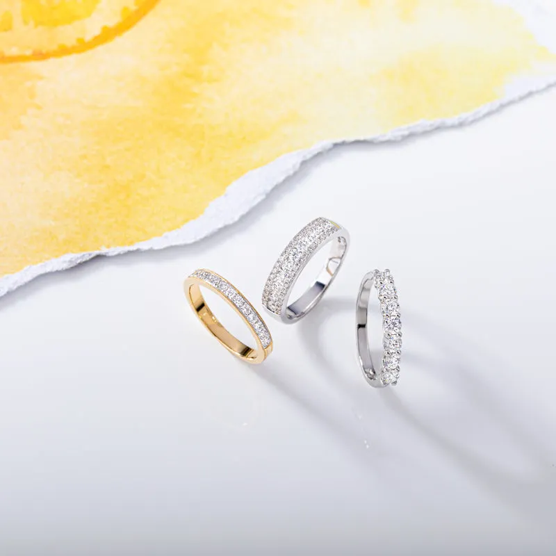 18ct Yellow Gold Diamond Fifteen Stone Half Eternity Ring