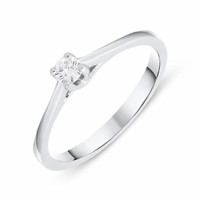 18ct White Gold 0.11ct Brilliant Cut Diamond Solitaire Ring