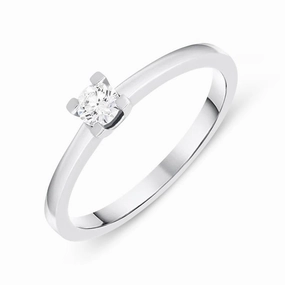 18ct White Gold 0.16ct Brilliant Cut Diamond Solitaire Ring