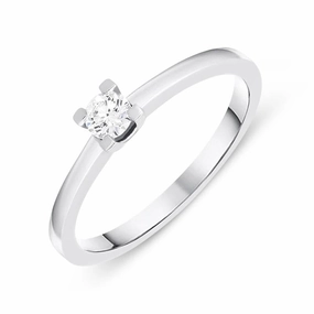18ct White Gold 0.16ct Brilliant Cut Diamond Solitaire Ring