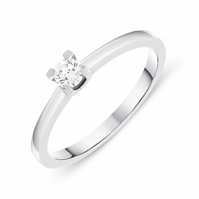 18ct White Gold 0.16ct Brilliant Cut Diamond Solitaire Ring