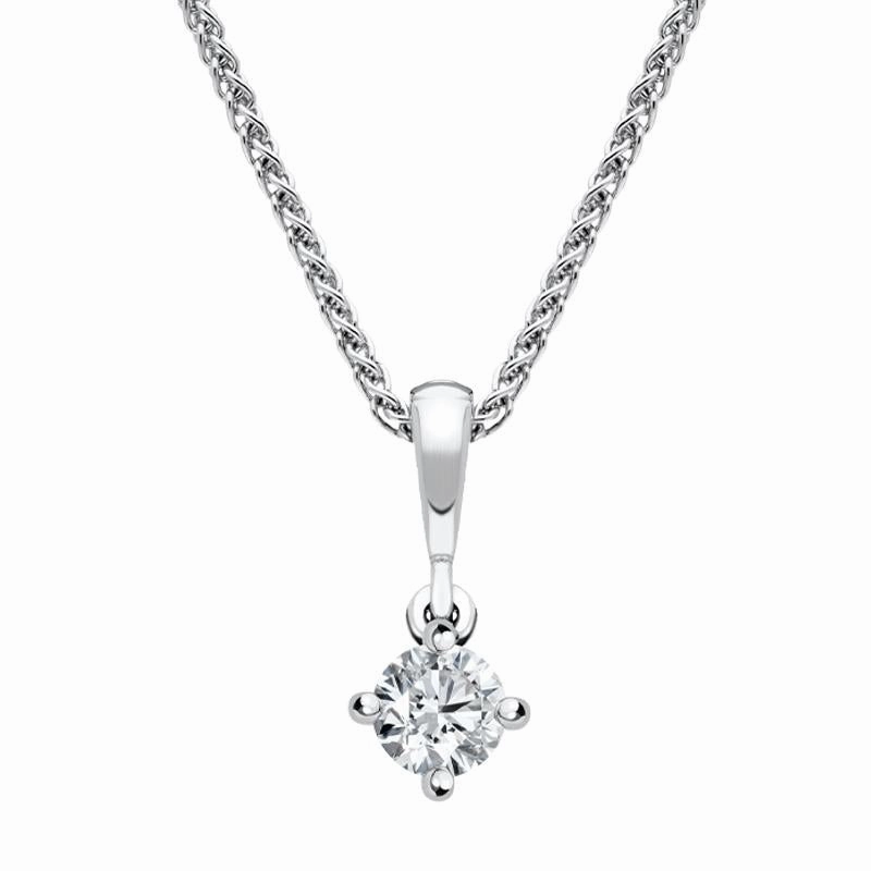 18ct White Gold 0.25ct Diamond Brilliant Cut Solitaire Necklace