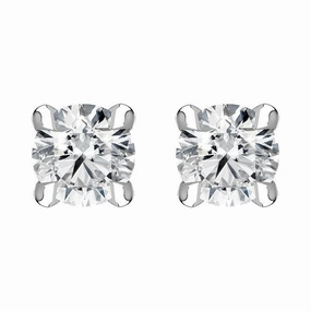 18ct White Gold 0.30ct Diamond Claw Set Solitaire Stud Earrings