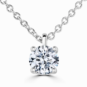18ct White Gold 0.40ct Lab Grown Diamond Solitaire Necklace