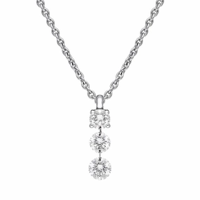 18ct White Gold 0.47ct Diamond Graduated Drop Necklace