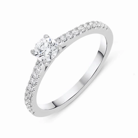 18ct White Gold 0.52ct Diamond Shoulder Ring