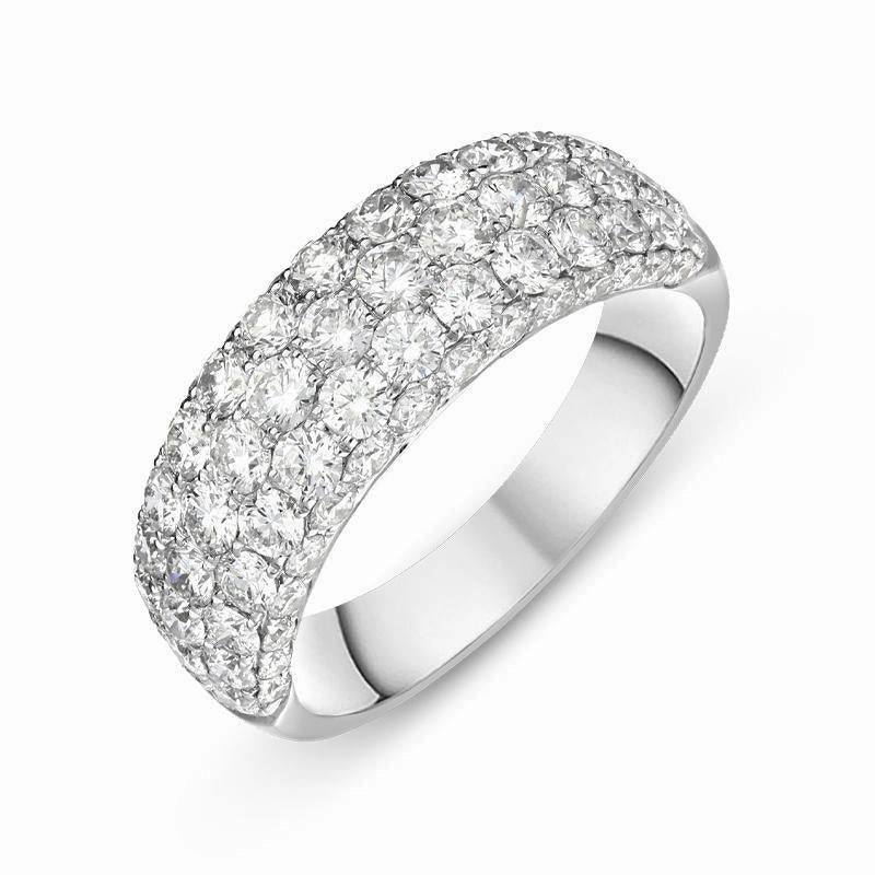 18ct White Gold 2.24ct Diamond Wide Band Half Eternity Ring D