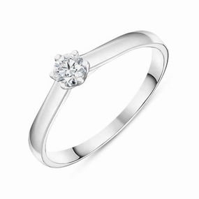 18ct White Gold Brilliant Cut Diamond Trellis Set Solitaire Ring