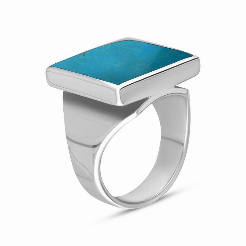 18ct White Gold Turquoise Small Square Ring
