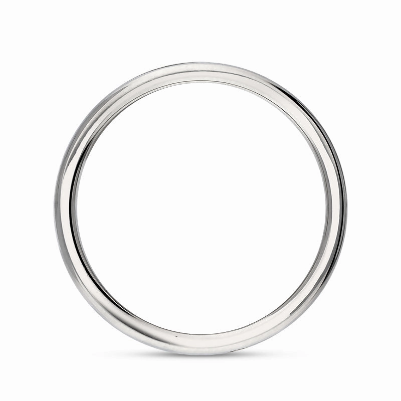 18ct White Gold Whitby Jet Queen's Jubilee Hallmark 4mm Ring D
