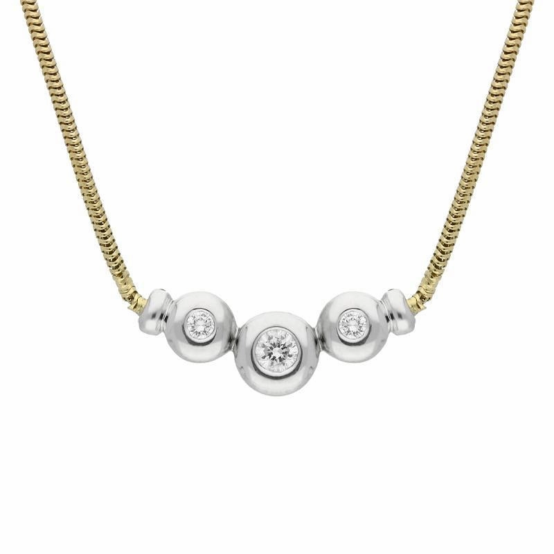 18ct Yellow and White Gold 0.29ct Diamond Necklace