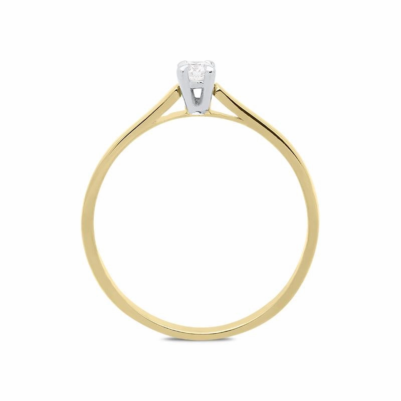 18ct Yellow Gold 0.11ct Brilliant Cut Diamond Solitaire Ring