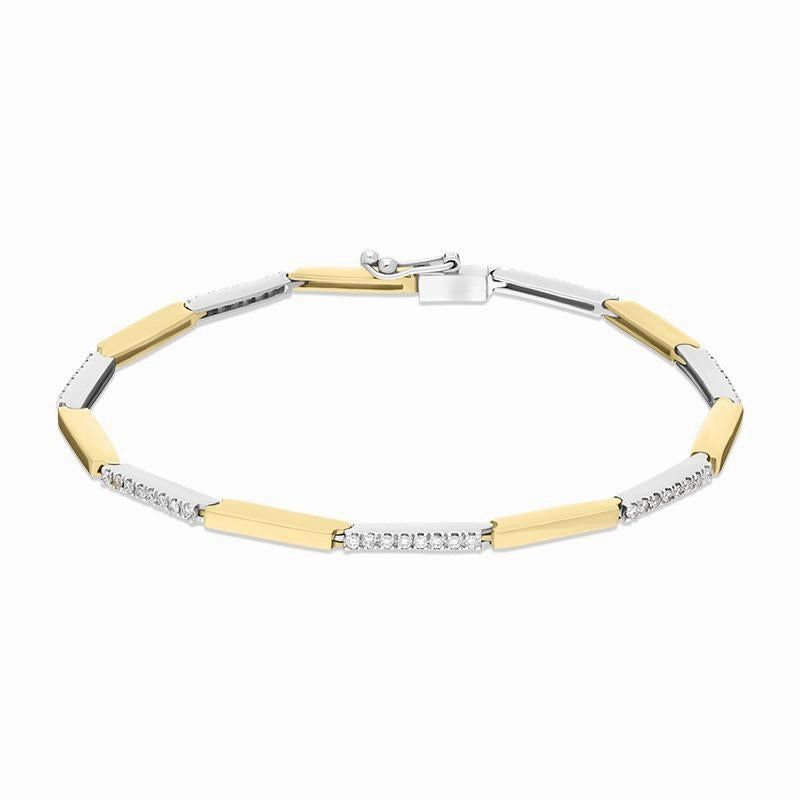 18ct Yellow Gold 0.56ct Diamond Bar Bracelet
