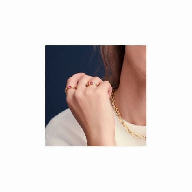 18k Gold Plated Ellisse Cinique Ring SJ-R2341-XCZ-YG