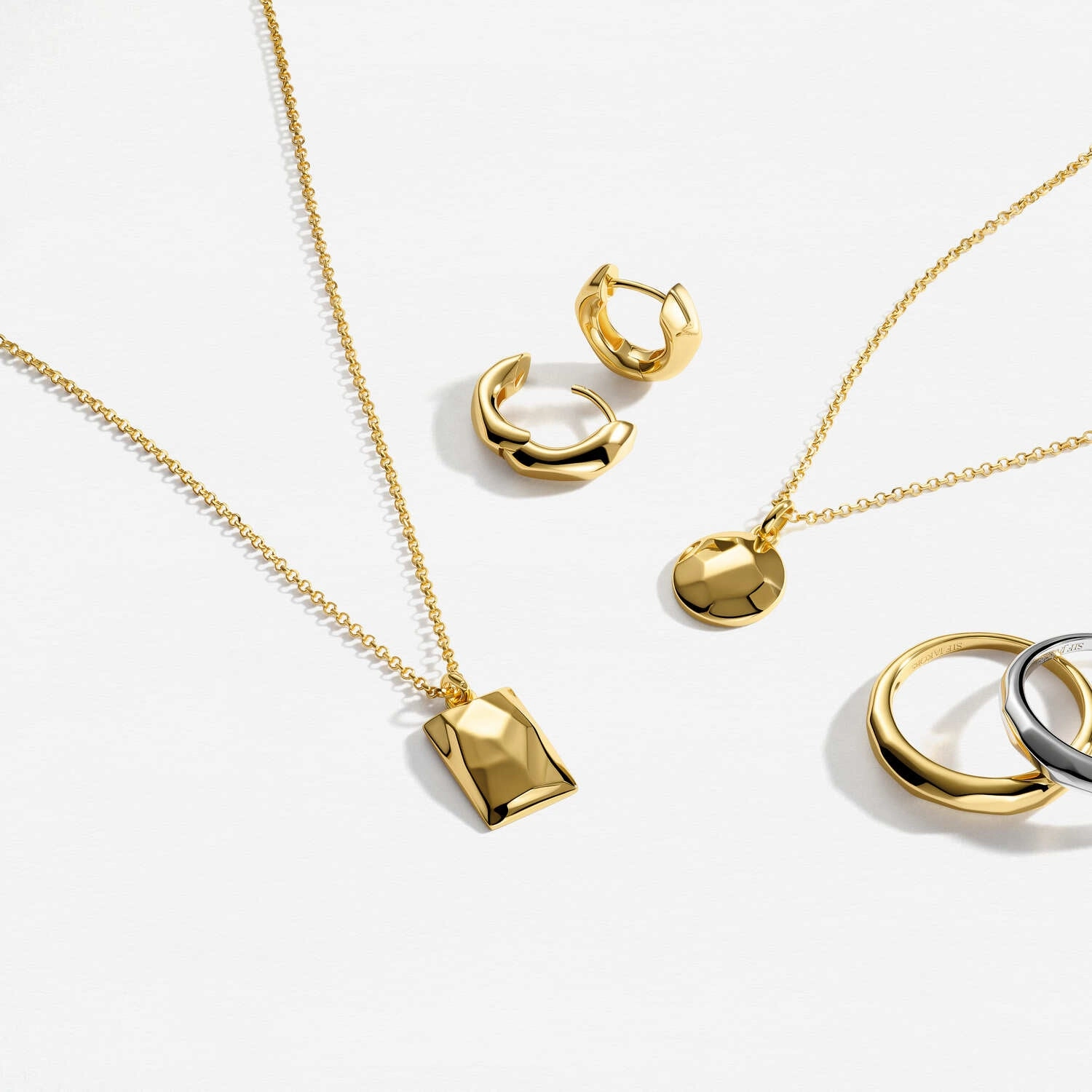 18K Gold Plated Roccia Rettangolo Necklace SJ-P2728-YG