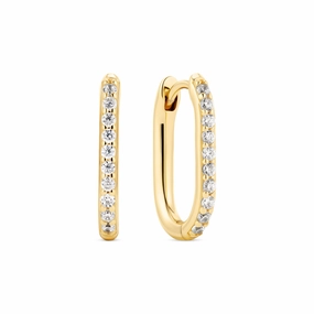 18K Gold Plated White Zirconia Capriana Earrings SJ-E2600-CZ-YG