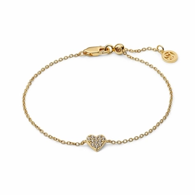 18K Gold Plated White Zirconia Cuore Bracelet SJ-B2705-CZ-YG