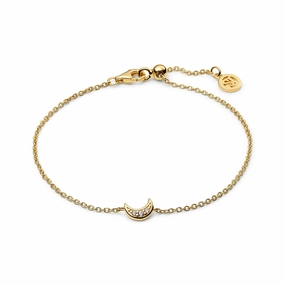 18K Gold Plated White Zirconia Luna Bracelet SJ-B2707-CZ-YG