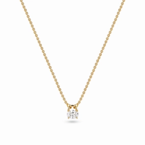 18K Gold Plated White Zirconia Ovale Necklace SJ-N2744-CZ-YG