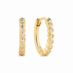 18K Gold Plated White Zirconia Sarzana Earrings SJ-E2750-CZ-YG