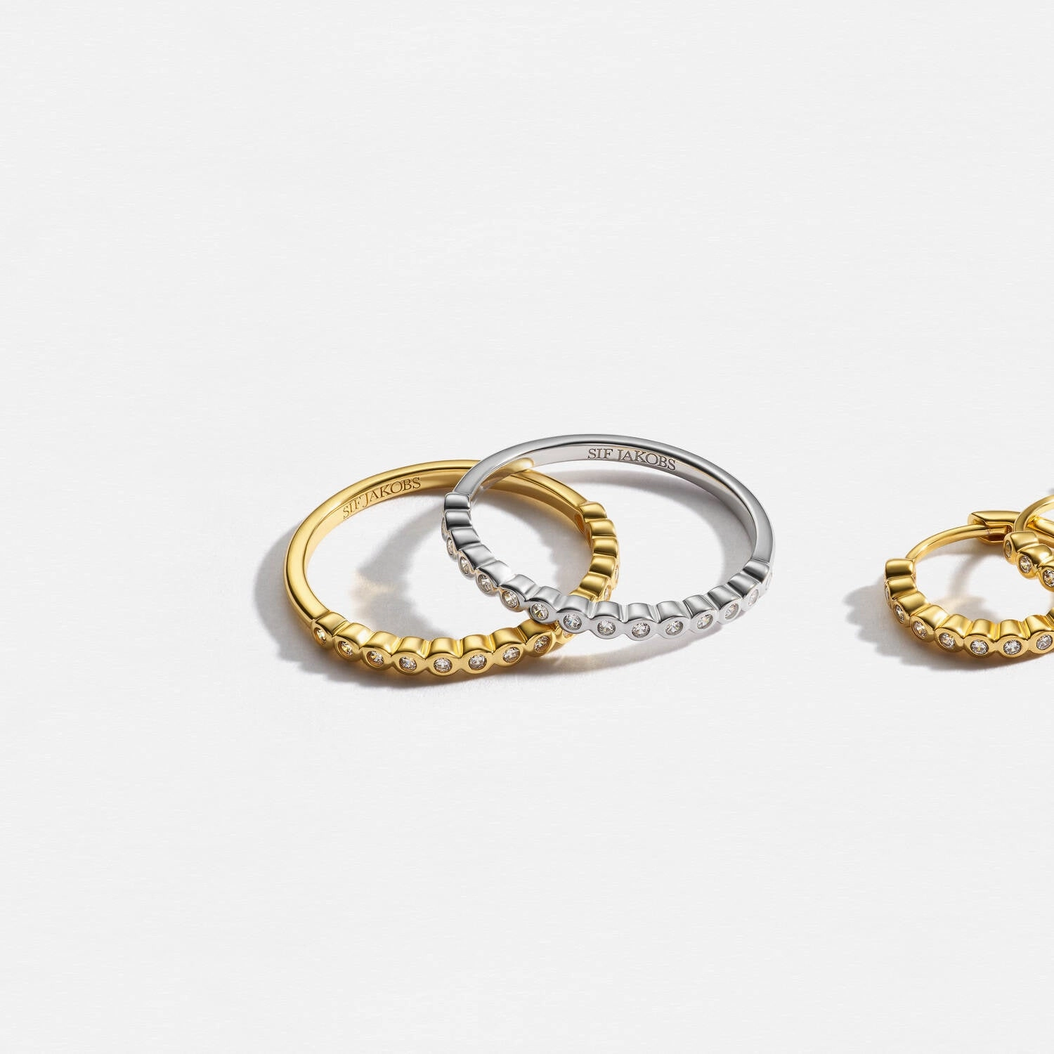 18K Gold Plated White Zirconia Sarzana Earrings SJ-E2750-CZ-YG