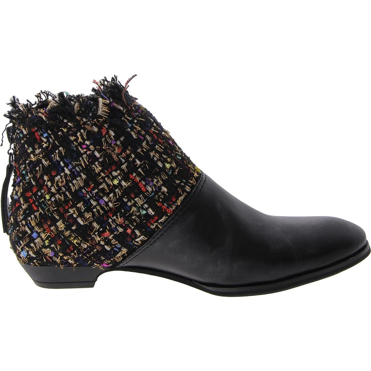 50/50 II Womens Pointed Toe Mixed Media Mid-Calf Boots