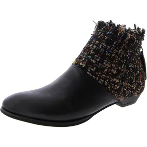 50/50 II Womens Pointed Toe Mixed Media Mid-Calf Boots