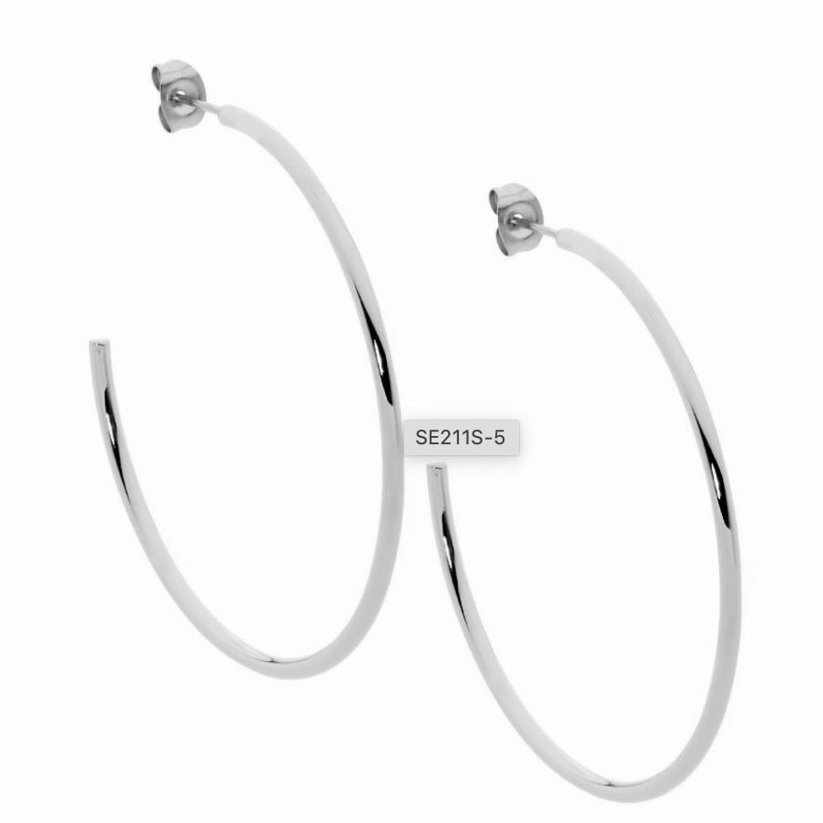 50mm Hoop Earrings - 3 colours
