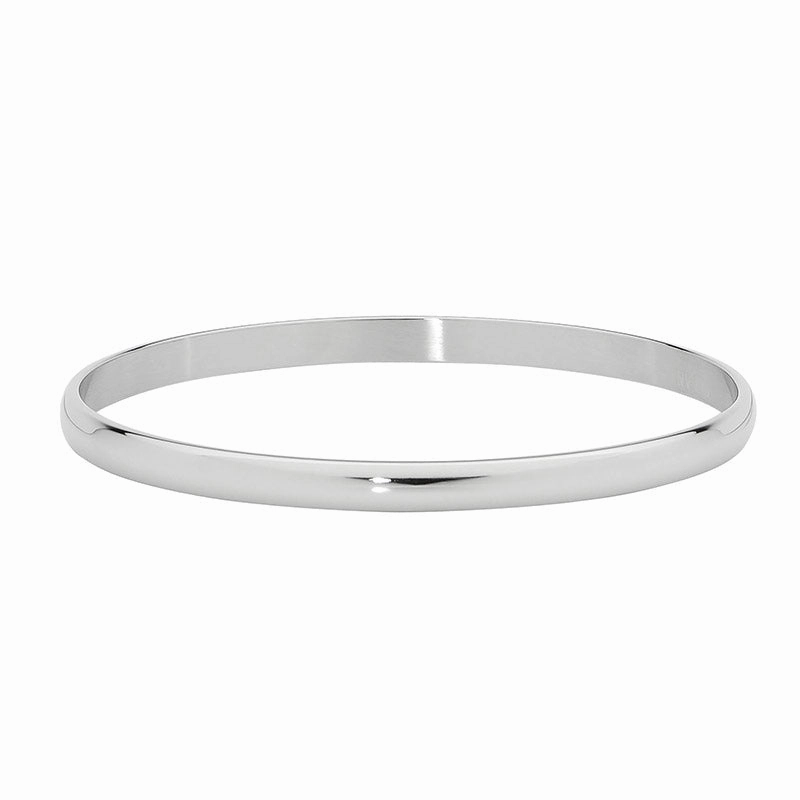 5mm Half Round Stainless Steel Bangle - 3 Colours