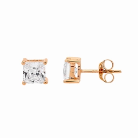 5mm RGP Princess Cut CZ Claw Stud