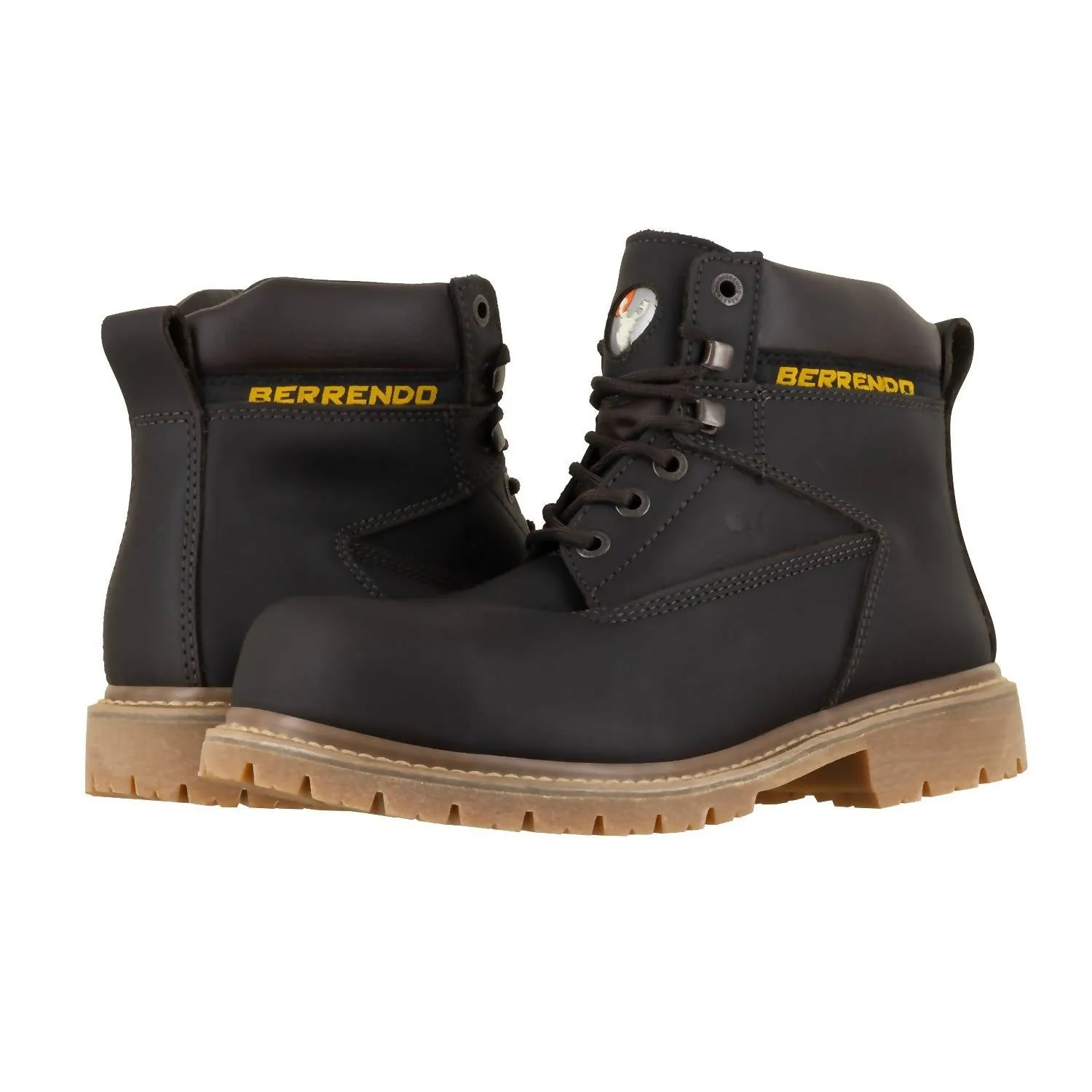 6 Steel Toe Work Boots In Brown