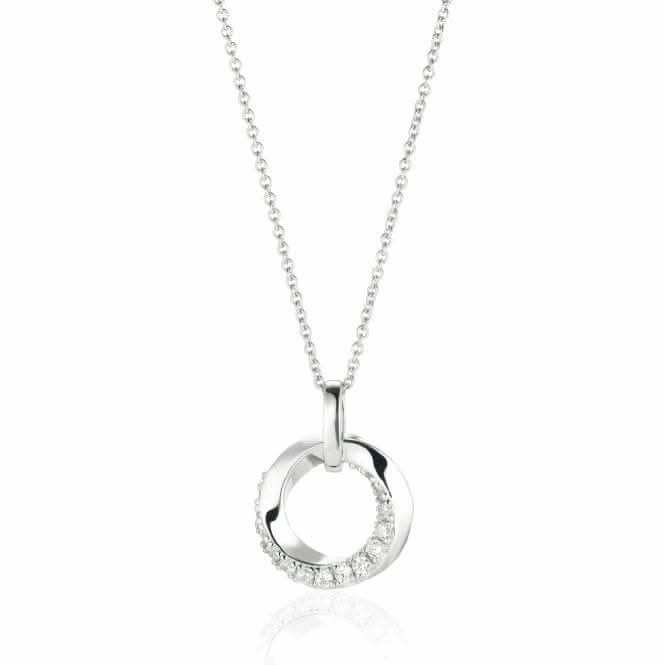 925 Sterling Silver Ferrara Pendant SJ-P1211-CZ-SS38-45