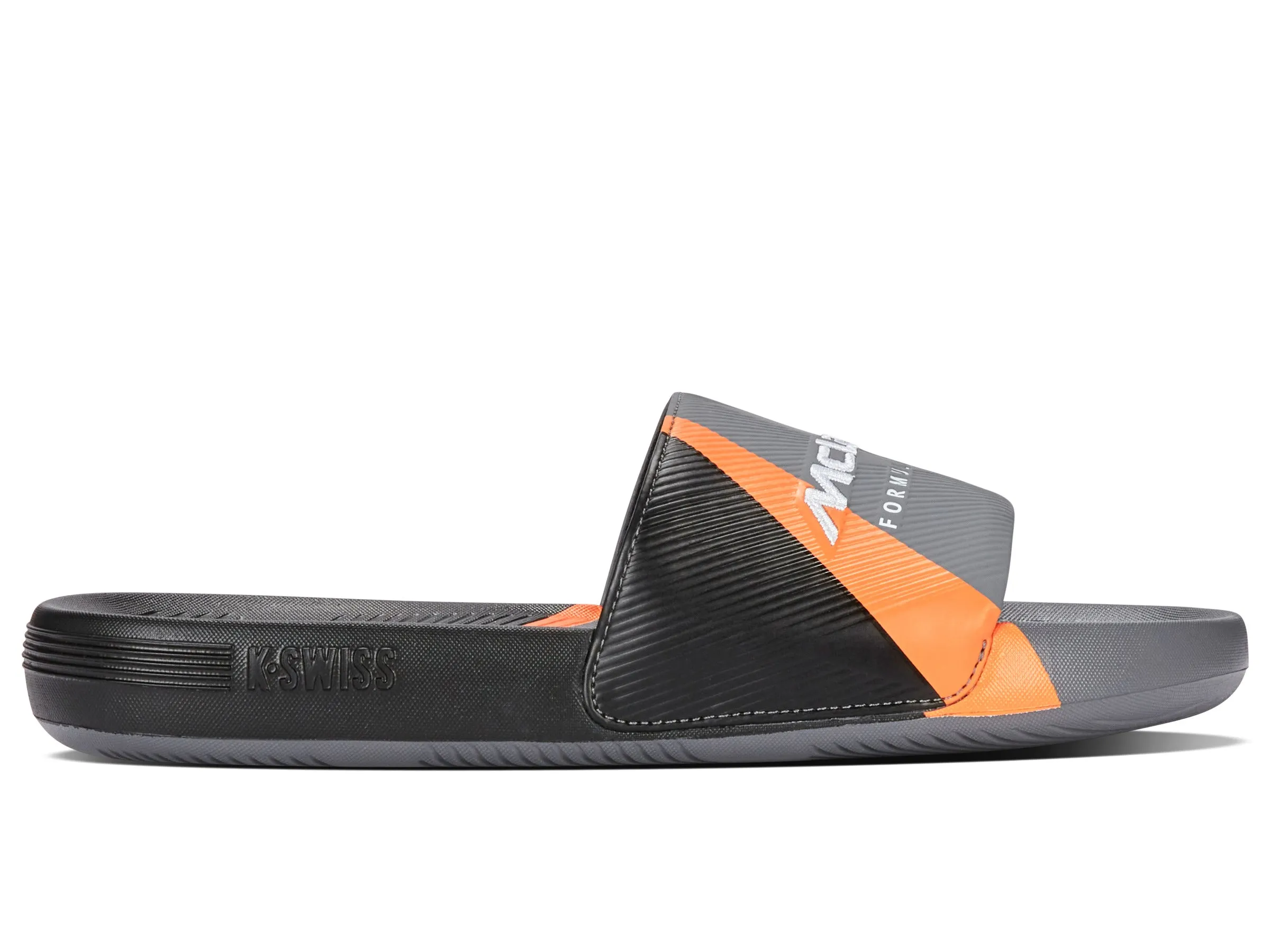 94422-090-M | SLIDE SANDAL X MCLAREN F1 TEAM | ANTHRACITE/BLACK/PAPAYA