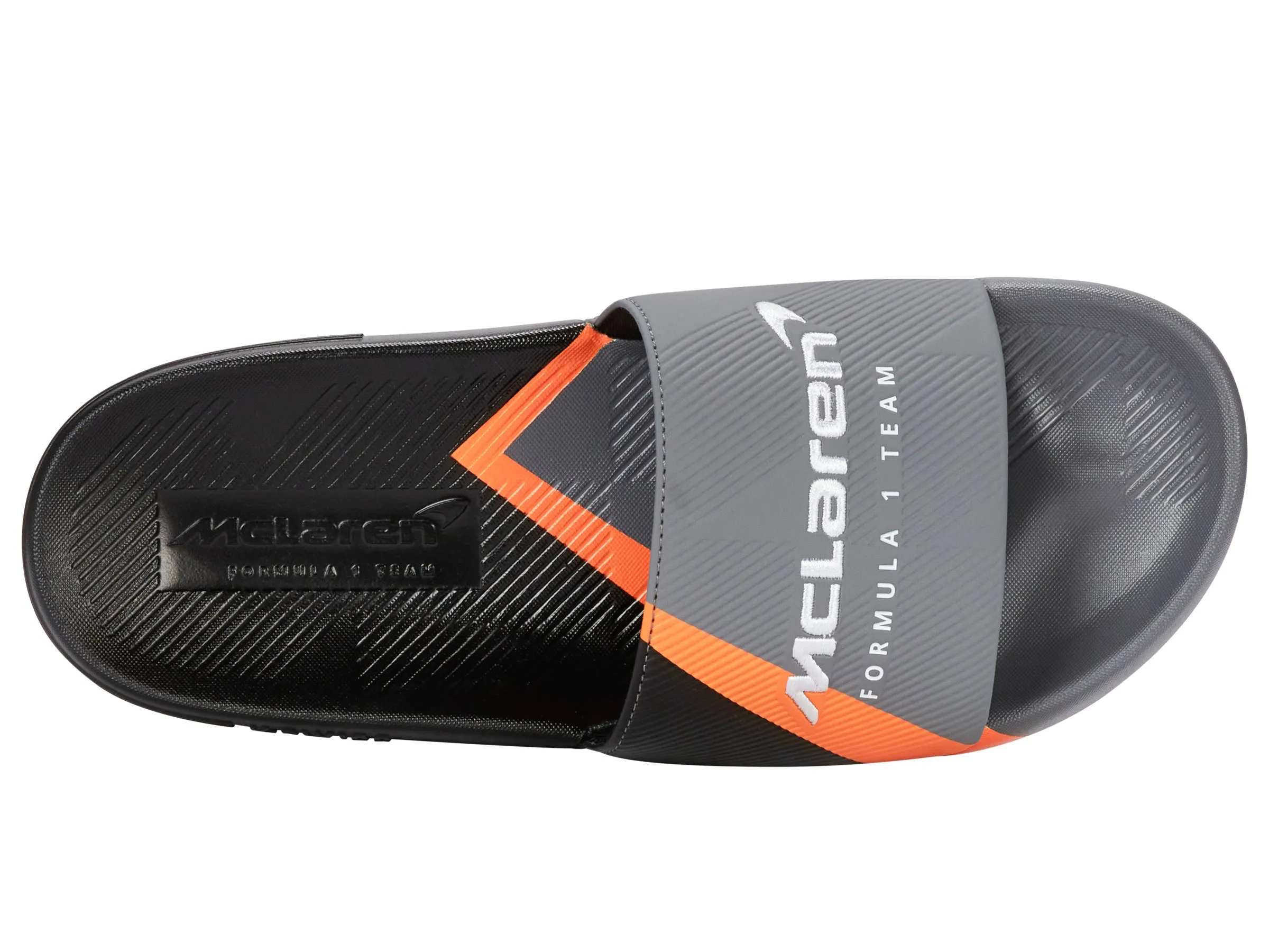 94422-090-M | SLIDE SANDAL X MCLAREN F1 TEAM | ANTHRACITE/BLACK/PAPAYA