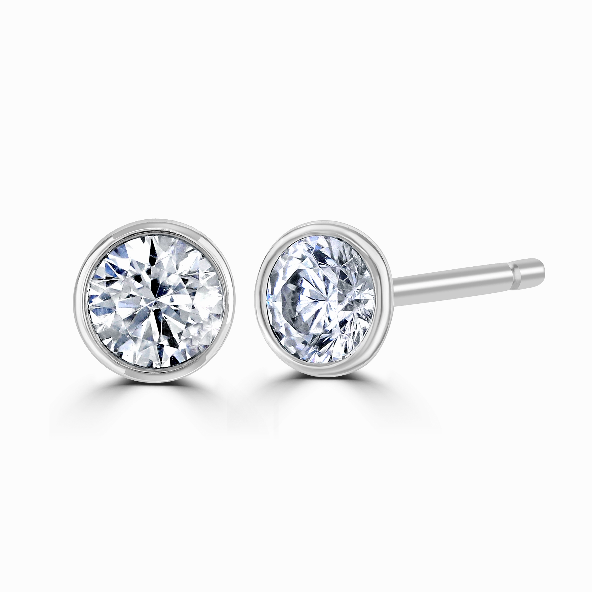 9ct White Gold 0.50ct Diamond Solitaire Stud Earrings