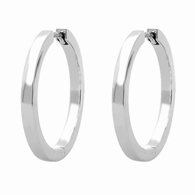 9ct White Gold Creole Hoop Earrings