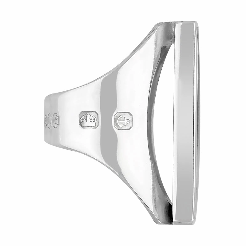 9ct White Gold Turquoise Queen's Jubilee Hallmark Large Square Ring D