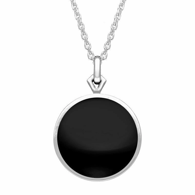 9ct White Gold Whitby Jet Flore Filigree Necklace