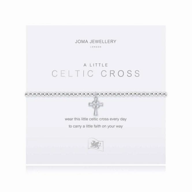 A Little Celtic Cross Silver 17.5cm Stretch Bracelet 4021