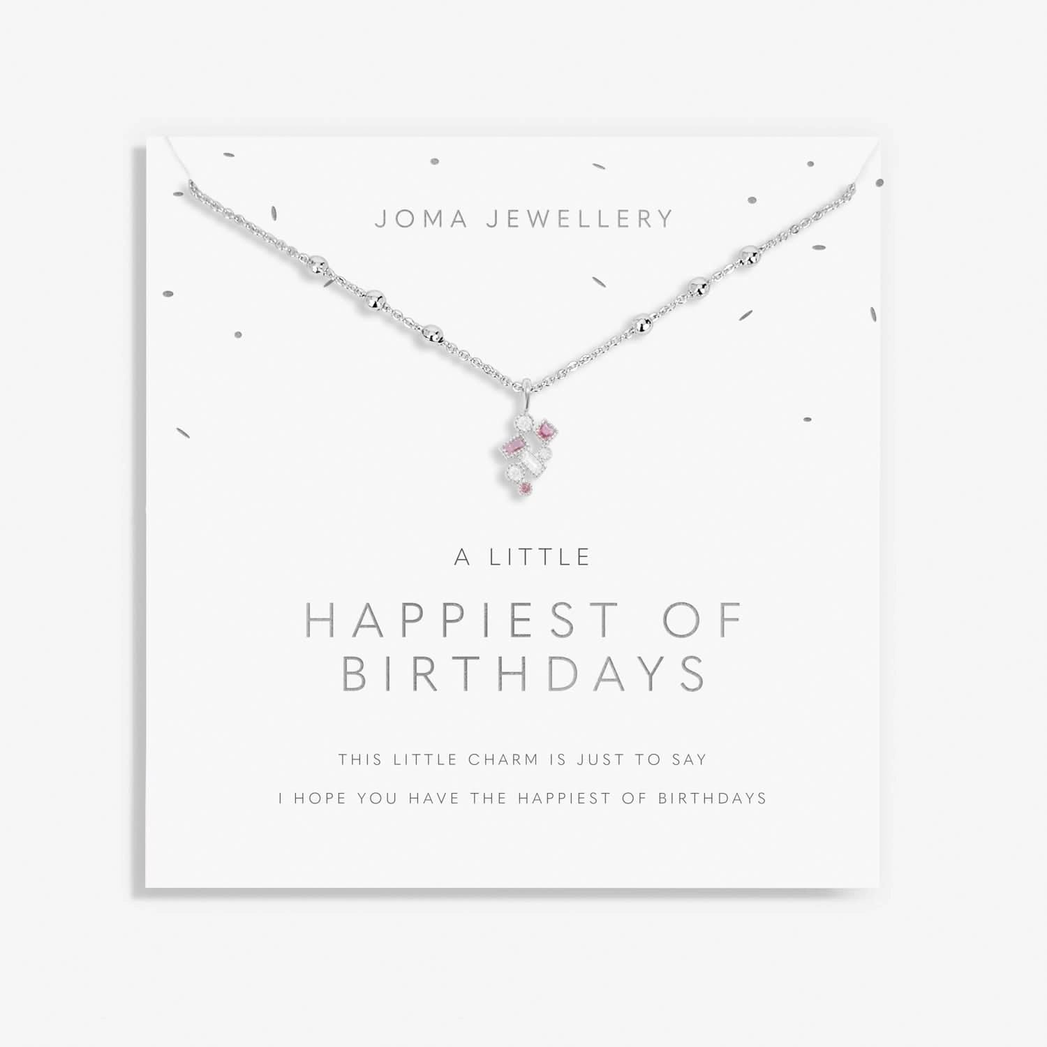 A Little Happiest of Birthdays Silver Plated Necklace 8689