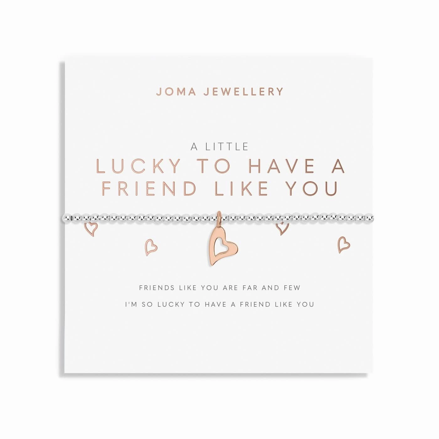 A Little Lucky To Have A Friend Like You Silver Rose Gold Plated Bracelet 7415