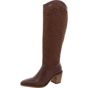 Abeny Womens Cut-Out Leather Knee-High Boots