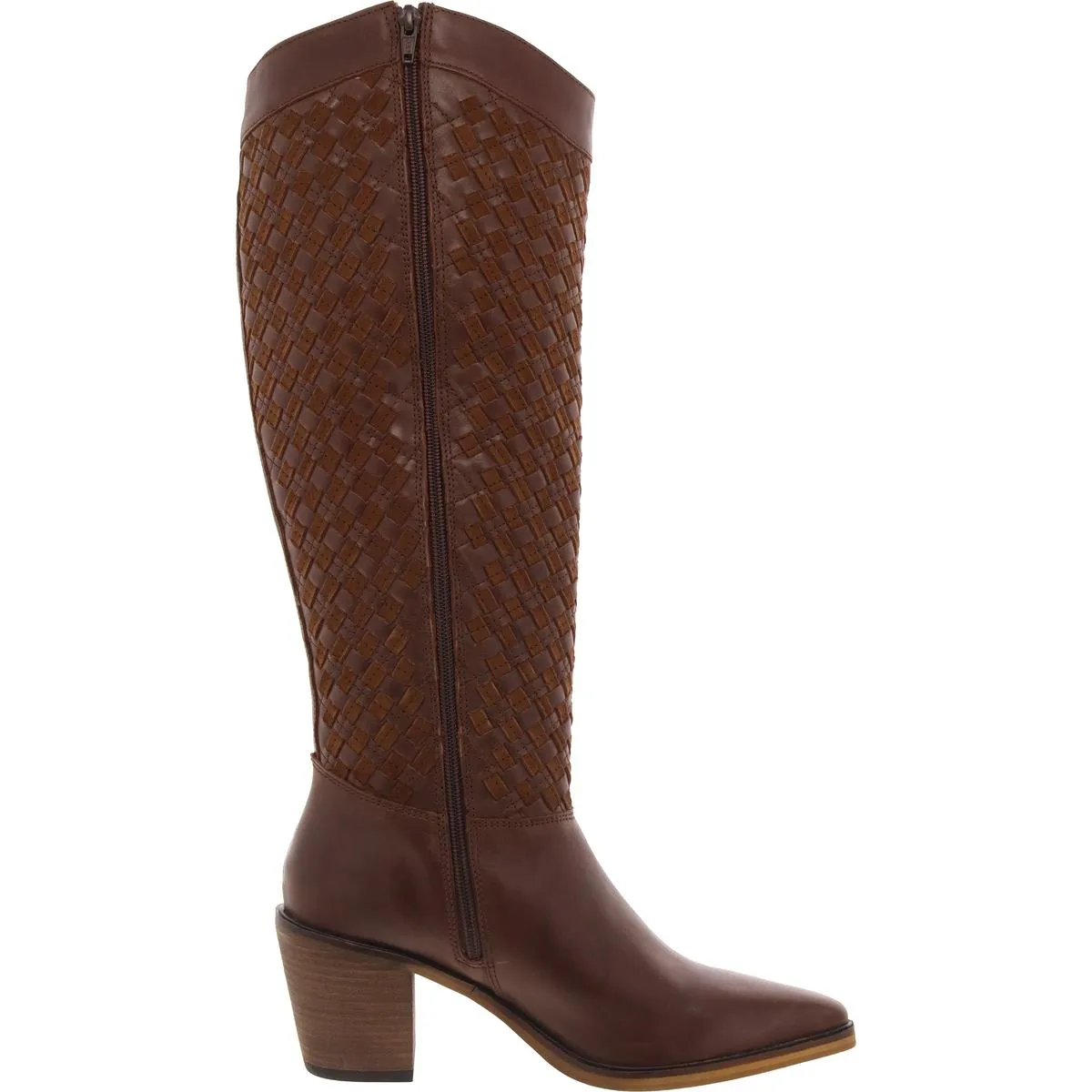 Abeny Womens Cut-Out Leather Knee-High Boots